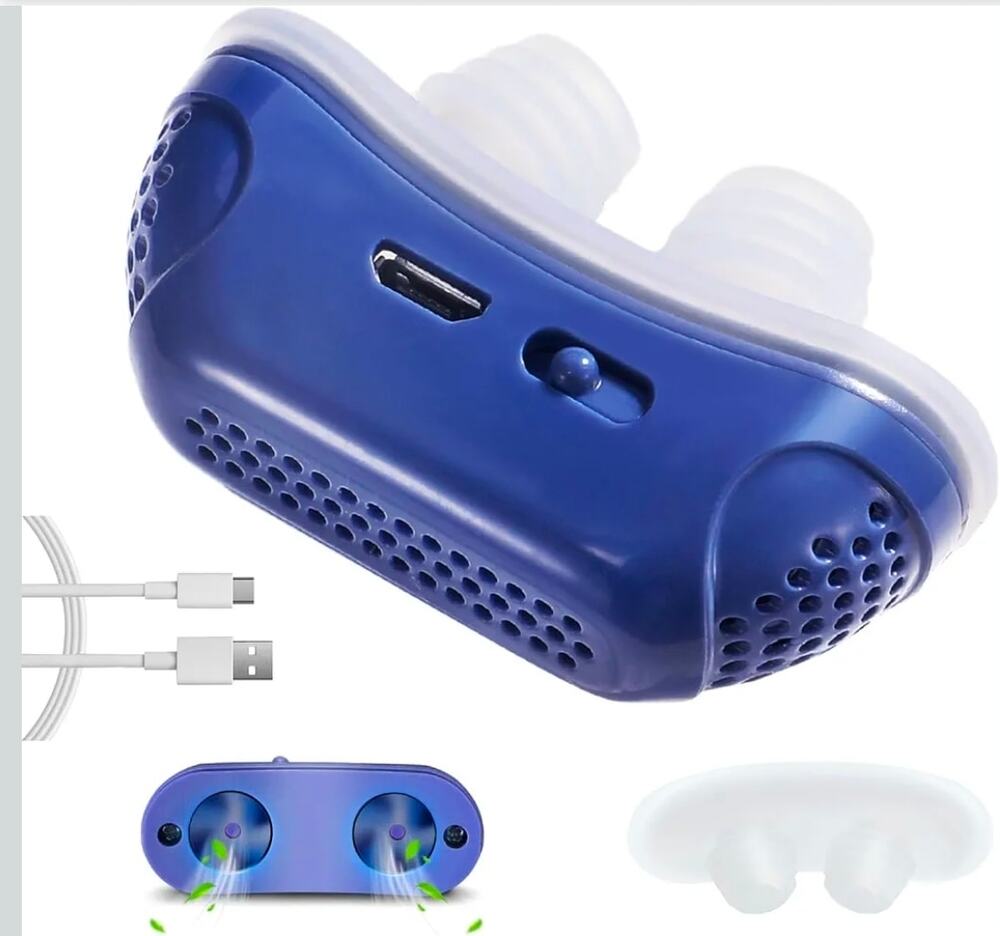 Electronic Anti Snoring Device USB Rechargeable Soft Silicone Nose Plug Sleep Ai